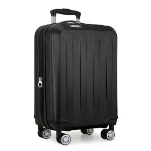 Elite Luggage Expandable Hardside Spinner Luggage, Black, 21" Carry-on