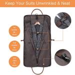 S-ZONE Carry On Garment Bag for Business Travel Canvas Leather Men Women Suit Cover, Blue Stripe-l, L, Einzigartiges