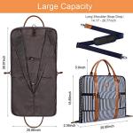 S-ZONE Carry On Garment Bag for Business Travel Canvas Leather Men Women Suit Cover, Blue Stripe-l, L, Einzigartiges