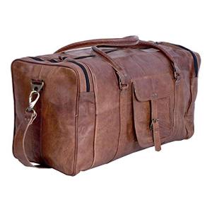 21 Inch Vintage Leather Duffel Travel Gym Sports Overnight Weekend Duffle Bags for men and women