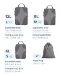 BAGSMART Compression Packing Cubes for Travel, Compressible Luggage Organizer for Carry On Suitcase, Lightweight Travel Essentials 6-Pack 1L+2M+2S+1Shoe Bag, Grey