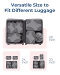 BAGSMART Compression Packing Cubes for Travel, Compressible Luggage Organizer for Carry On Suitcase, Lightweight Travel Essentials 6-Pack 1L+2M+2S+1Shoe Bag, Grey