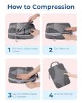 BAGSMART Compression Packing Cubes for Travel, Compressible Luggage Organizer for Carry On Suitcase, Lightweight Travel Essentials 6-Pack 1L+2M+2S+1Shoe Bag, Grey