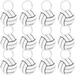 MuRealy 12 Pcs Volleyball Luggage Tags, 2.56in Volleyball Keychain, PVC Name Id and DIY Pocket Hug Card, Volleyball Accessories for Men Women Travel Bag Suitcase