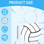 MuRealy 12 Pcs Volleyball Luggage Tags, 2.56in Volleyball Keychain, PVC Name Id and DIY Pocket Hug Card, Volleyball Accessories for Men Women Travel Bag Suitcase