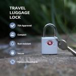 UP Security Luggage Locks TSA Approved 4 Pack, TSA Locks for Luggage International Travel Essentials, Small Padlock with Key, Keyed Alike Mini Padlock for Suitcase, Backpack, Bag, Zipper, Case, Box
