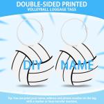 MuRealy 12 Pcs Volleyball Luggage Tags, 2.56in Volleyball Keychain, PVC Name Id and DIY Pocket Hug Card, Volleyball Accessories for Men Women Travel Bag Suitcase