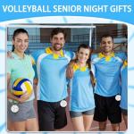 MuRealy 12 Pcs Volleyball Luggage Tags, 2.56in Volleyball Keychain, PVC Name Id and DIY Pocket Hug Card, Volleyball Accessories for Men Women Travel Bag Suitcase