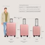 U.S. Traveler Boren Polycarbonate Hardside Rugged Travel Suitcase Luggage with 8 Spinner Wheels, Aluminum Handle, Pink, Checked-Large 30-Inch