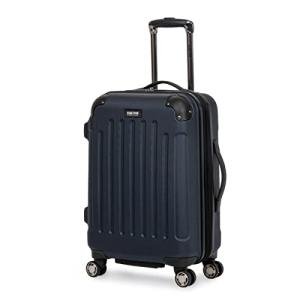Kenneth Cole REACTION Renegade Luggage Expandable 8-Wheel Spinner Lightweight Hardside Suitcase, Navy Blue, 20-Inch Carry On
