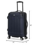 Kenneth Cole REACTION Renegade Luggage Expandable 8-Wheel Spinner Lightweight Hardside Suitcase, Navy Blue, 20-Inch Carry On