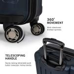 Kenneth Cole REACTION Renegade Luggage Expandable 8-Wheel Spinner Lightweight Hardside Suitcase, Navy Blue, 20-Inch Carry On