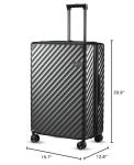 28 Inch Luggage with Spinner Wheels, KVC Expandable Hardside Large Checked Suitcase (EX-Core, Charcoal Metallic, 28 Inch, 105L-113L)