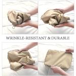 8 Pieces Mesh Packing Cubes for Travel, Luggage Packing Organizers Bags Set, Travel Essentials Suitcases Accessories with Laundry Bag, Storage Shoe Bag, Clothing Underwear Bag (Cream, 8 set)