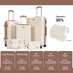 Luggage Sets 3-Piece Suitcases with Double Spinner Wheel,Suitcase Set ABS Hard Case Luggage with TSA Lock