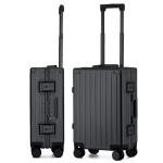 VATILIN 20 Inch All Aluminum Carry On Luggage 22x14x9 Airline Approved with Spinner Wheels,Hard Shell Zipperless Lightweight Small Suitcase with TSA Approved for Travel Business Women Men,Black