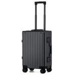 VATILIN 20 Inch All Aluminum Carry On Luggage 22x14x9 Airline Approved with Spinner Wheels,Hard Shell Zipperless Lightweight Small Suitcase with TSA Approved for Travel Business Women Men,Black