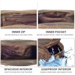 LEATHER VILLAGE Premium Leather Toiletry Travel Pouch With Waterproof Lining - Brown | King-Size Handcrafted Vintage Dopp Kit Bag, Shaving & Bathroom Organizer, Gift for Men & Women