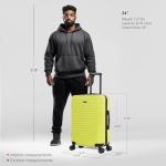 InUSA DEEP Luggage with GEL Handle | Spacious Traveling Suitcases, Travel Suitcase with Dual Spinner Wheels and Studs | 24 Inch Medium Hardside Luggage | Green