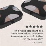 Shacke 6 Set Packing Cubes for Travel - Compression Packing Bags/Travel Organizer - Luggage Organizer Bags for Traveling - Travel Essentials for Women - Cruise Must Haves Packing List (Pure Black)