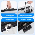 Simple Deluxe 20 Inch Hardside Carry On Luggage, Suitcase with Double Spinner Wheels & TSA Lock, Hard Shell Suitcase, Expandable Rolling Lightweight Luggage, White