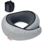 HWGIZP Travel Pillow | High-Density Memory Foam Pillow with 360° Surround Support. Ergonomically Designed. Ideal for Airplane Travel and Home Use. (Light Gray)