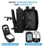 coowoz Large Travel Backpack For Women Men, Carry On Backpack,Hiking Backpack Waterproof Outdoor Sports Rucksack Casual Daypack Expandable Heavy Duty Extra large Backpack Black Expansion