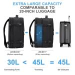 coowoz Large Travel Backpack For Women Men, Carry On Backpack,Hiking Backpack Waterproof Outdoor Sports Rucksack Casual Daypack Expandable Heavy Duty Extra large Backpack Black Expansion