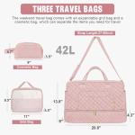 Travel Duffle Bag, Weekender Bags for Women with Shoe Compartment & Wet Toiletry Pocket , Carry on Overnight Hospital Bag for Woman Labor Delivery, Gym, Trip, Ideal Christmas Gift for Women Pink