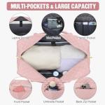 Travel Duffle Bag, Weekender Bags for Women with Shoe Compartment & Wet Toiletry Pocket , Carry on Overnight Hospital Bag for Woman Labor Delivery, Gym, Trip, Ideal Christmas Gift for Women Pink
