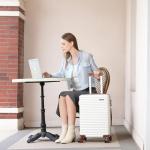 Ruausine 20-Inch Carry on Luggage,Carry-on Suitcase with Spinner Wheels and TSA Lock, 22x14x9 Airline Approved,Hardside Lightweight Travel Carry-on Luggage,Small Rolling Luggage (Beige, 20 Inch)