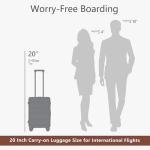 Ruausine 20-Inch Carry on Luggage,Carry-on Suitcase with Spinner Wheels and TSA Lock, 22x14x9 Airline Approved,Hardside Lightweight Travel Carry-on Luggage,Small Rolling Luggage (Beige, 20 Inch)