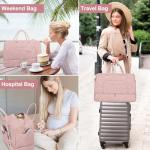 Travel Duffle Bag, Weekender Bags for Women with Shoe Compartment & Wet Toiletry Pocket , Carry on Overnight Hospital Bag for Woman Labor Delivery, Gym, Trip, Ideal Christmas Gift for Women Pink
