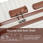 Ruausine 20-Inch Carry on Luggage,Carry-on Suitcase with Spinner Wheels and TSA Lock, 22x14x9 Airline Approved,Hardside Lightweight Travel Carry-on Luggage,Small Rolling Luggage (Beige, 20 Inch)