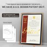 BOYATU Travel Makeup Bag Organizer Cosmetic Bag: 3 Pcs Set Make up Bags for Women with Handle - Waterproof Vegan Leather Toiletry Bags Travel Essentials Pouch with Compartments (01-Black)