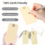 Pre-Strung Blank Shipping Labels with Wire, 120 PCS 4 3/4" x 2 3/8" Manila Hang Tabs for Luggage, Price & Gift Tagging | Write-On Surface for Inventory, Repair, Crafts & Multipurpose Use