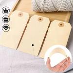 Pre-Strung Blank Shipping Labels with Wire, 120 PCS 4 3/4" x 2 3/8" Manila Hang Tabs for Luggage, Price & Gift Tagging | Write-On Surface for Inventory, Repair, Crafts & Multipurpose Use