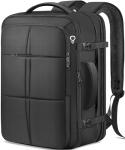 tazbuzo Travel Backpack, Extra Large 50L Flight Approved Carry on Backpack, Expandable Waterproof Business Suitcase Daypack Big Bag Fits 18.4 Inch Laptop, Black