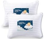 Utopia Bedding Toddler Pillow (White, 2 Pack), 13x18 Pillows for Sleeping, Soft and Breathable Cotton Blend Shell, Small Kids Pillow Perfect for Toddler Bed and Travel (Intended for Age 2 and up)