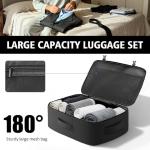 tazbuzo Travel Backpack, Extra Large 50L Flight Approved Carry on Backpack, Expandable Waterproof Business Suitcase Daypack Big Bag Fits 18.4 Inch Laptop, Black