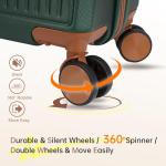 Hulsin Carry on Luggage with Spinner Wheels, 22x14x9 Airline Approved Carry-on Suitcase, Small Hardside Luggage with TSA Lock,Hard Shell Suitcase,Hard Case for Travel (Green, 20-Inch)