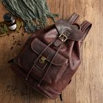 Cowhide Oil Wax Top Layer Cowhide Backpack, Retro Tree SAP Leather Handcrafted Travel Bag, Vegetable-tanned Leather Backpack