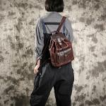 Cowhide Oil Wax Top Layer Cowhide Backpack, Retro Tree SAP Leather Handcrafted Travel Bag, Vegetable-tanned Leather Backpack