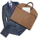 Polare 43” Waxed Canvas Full Grain Leather Trim Carry On Garment Bag for Travel, Waterproof Dust-Proof Foldable Hanging Suitcase Weekender Garment Cover with YKK Zipper