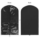 Univivi 40 Inch Kids Dance Costume Garment Bag, Dance Competition Garment Bags for Teens With 3 Medium Clear Zipper Pockets for Storage And Travel (Black) - 12 Pack