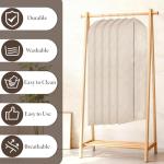 Oqqlin 5 Pcs Cotton Garment Bags for Hanging Clothes, 24 x 55 Inch Oxford Cloth Suit Bag Thickened Breathable Suit Dust Cover Hanging Garment Cover for Suits, Overcoats, Coats, Jackets, Shirts