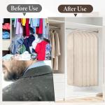 Oqqlin 5 Pcs Cotton Garment Bags for Hanging Clothes, 24 x 55 Inch Oxford Cloth Suit Bag Thickened Breathable Suit Dust Cover Hanging Garment Cover for Suits, Overcoats, Coats, Jackets, Shirts