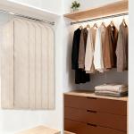 Oqqlin 5 Pcs Cotton Garment Bags for Hanging Clothes, 24 x 55 Inch Oxford Cloth Suit Bag Thickened Breathable Suit Dust Cover Hanging Garment Cover for Suits, Overcoats, Coats, Jackets, Shirts