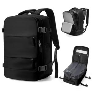 WEPLAN Vacuum Backpack Travel with Pump,Large Travel Backpack with Vacuum System,Mochila compresion al vacio,Flight Approved 18x14x8,Waterproof Carry on Personal Item Laptop Backpacks,Black