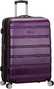 Rockland Melbourne Hardside Expandable Spinner Wheel Luggage, Purple, Checked-Medium 24-Inch